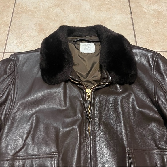 US Navy Issue Military Spec Type G-1 Leather Flight Jacket - Picture 3 of 5